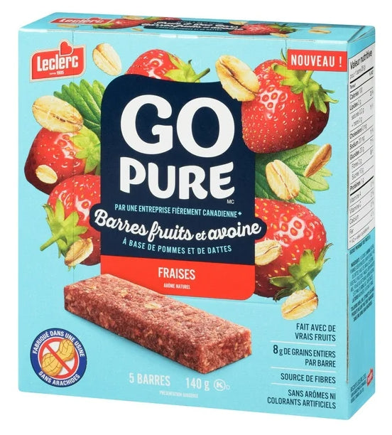 Go Pure Strawberry Fruit & Oat Bars, 5 Bars, 140g