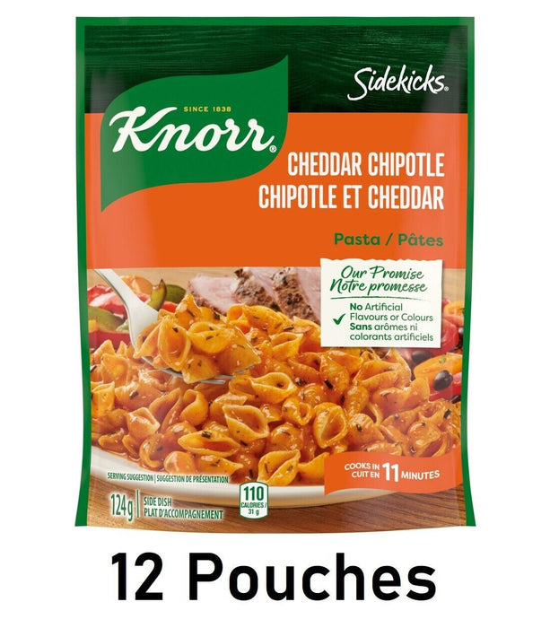 Knorr Sidekicks Cheddar Chipotle Pasta Side Dish 124g Each 12 Pouches - CanadaGrocery