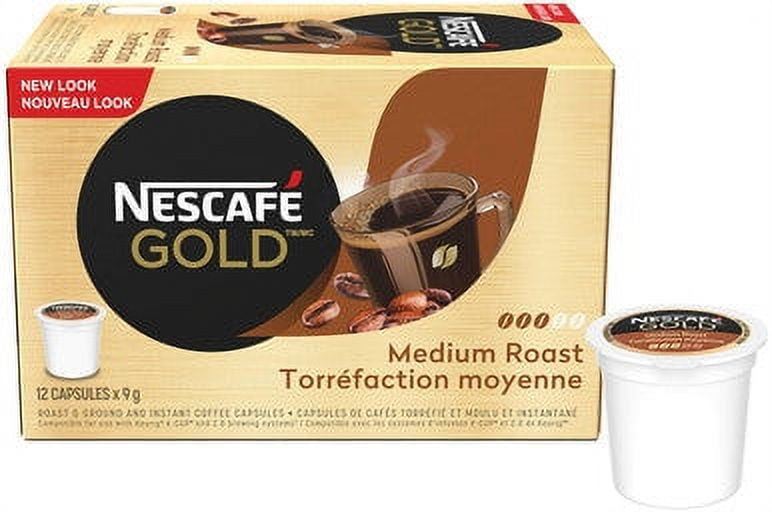 Nescafe Gold Medium Roast Coffee Pods, 12 K-Cups