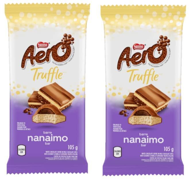 Nestle Aero Truffle Nanaimo Bar 105g Each 2 Large Bars