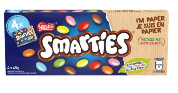 Nestle Smarties Candy Coated Milk Chocolate Multipack, 4 x 45g