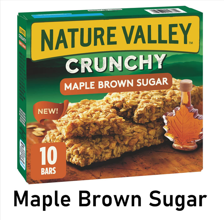 Nature Valley Crunchy Maple Brown Sugar Granola Bars, 10 Count, 210g/7.4oz Box