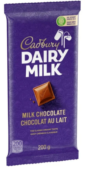 Cadbury Dairy Milk, Milk Chocolate, The Classic Creamy Taste, Chocolate Bar, 200g