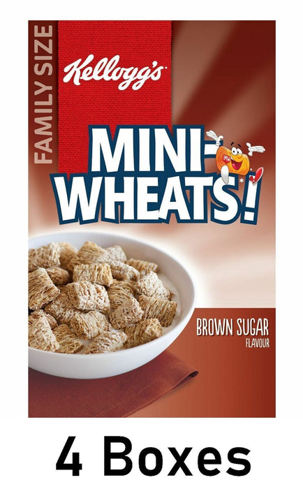 Kellogg’s Mini Wheats Brown Sugar Cereal 510g Each 4 Boxes