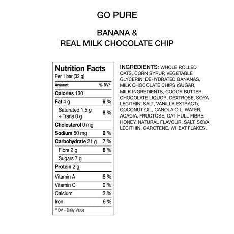 Leclerc, Banana & Real Milk Chocolate Chip Oat Bars, 5ct, 160g/5.6oz