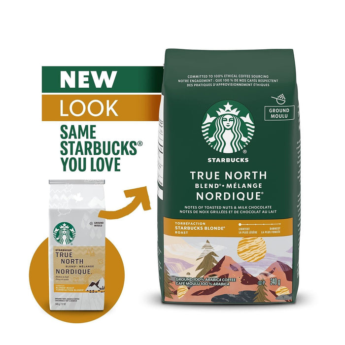 Starbucks True North Blend Blonde Roast Ground Coffee, 340g/12 oz