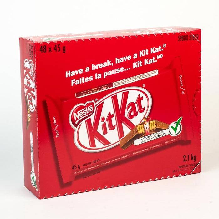 Nestle KitKat 4 Finger Chocolate Bars Case, 48x45g
