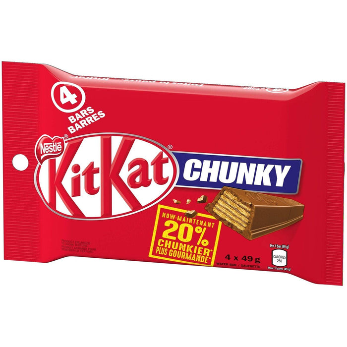 Nestle Kitkat Chunky With Superior Canadian Chocolate 49g Each 4 Full Size Bars