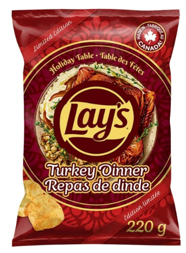 Lay's Turkey Dinner Flavoured Potato Chips, 220g