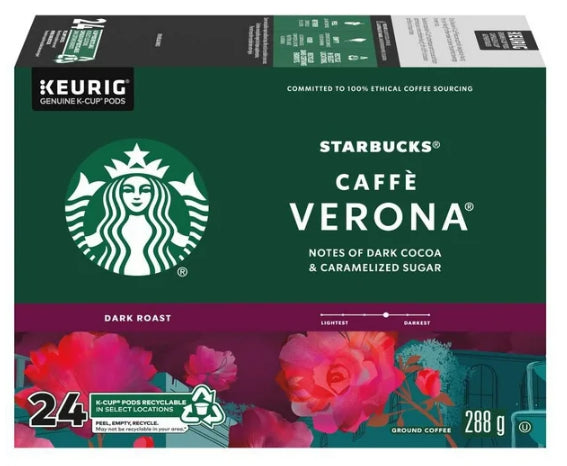 Starbucks Coffee Pods Caffe Verona Dark Roast 24 K-Cups 288 g