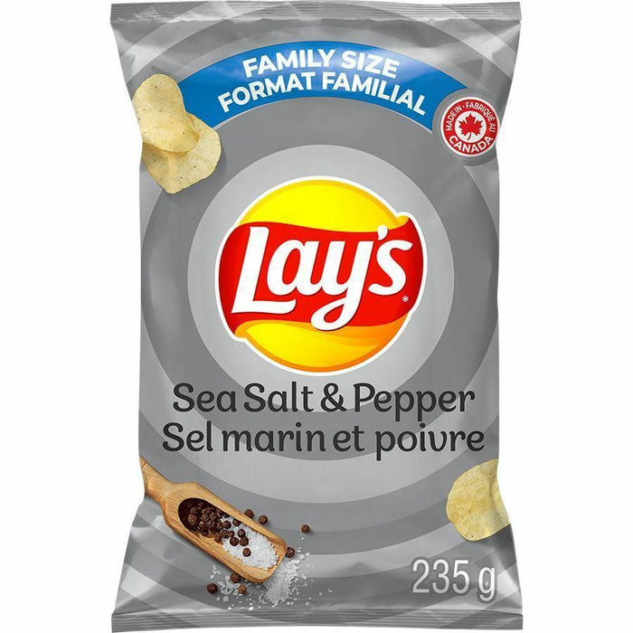 Lay's Sea Salt & Pepper Potato Chips 235g Each 6 Bags From Canada