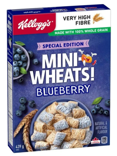 Kellogg's Mini-Wheats Cereal, Blueberry Flavor, 439g