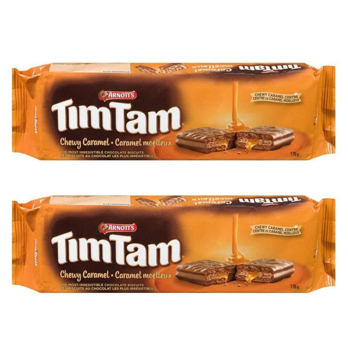 Arnott's Tim Tam Chewy Caramel Chocolate Biscuits, 175g/6.2oz, 2 Packs