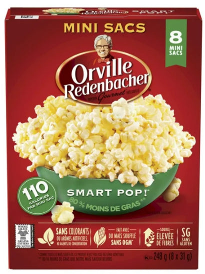 Orville Redenbacher Smart Pop! Mircowave Popcorn, 80% Less Fat, 8 x 31g, 248g