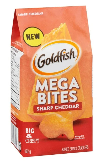 Goldfish Mega Bites Sharp Cheddar Crackers, 167g