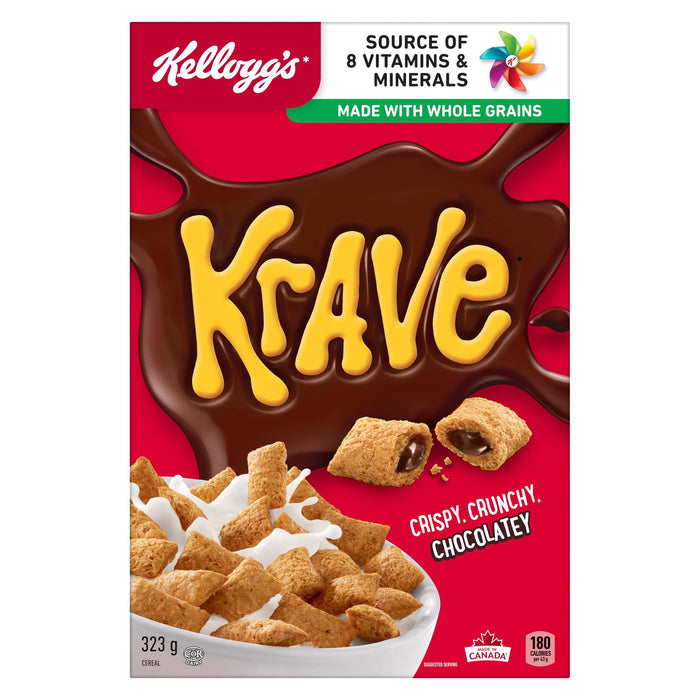 Kellogg's Krave Chocolatey Cereal 323g/11.39oz