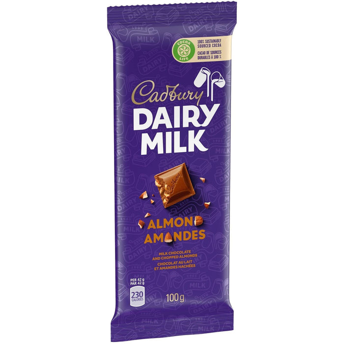 Cadbury Dairy Milk Almond Chocolate Bar 100g/3.5oz