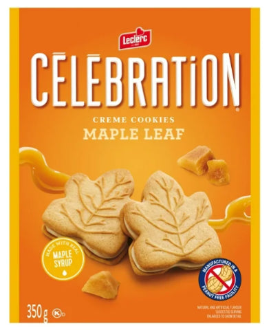 Celebration Leclerc Maple Leaf Creme Cookies, 350g