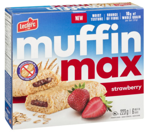 Leclerc Peanut Free Muffin Max Bars Strawberry 223g