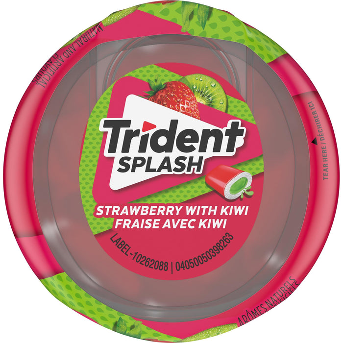 Trident Splash Strawberry Kiwi Chewing Gum 40 Pieces Each 6 Bottles