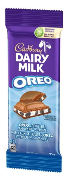 Cadbury Dairy Milk, OREO Cookie Bits and Vanilla Creme, Chocolate Bar, 95g