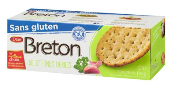 Dare Breton Gluten Free Herb & Garlic Crackers, 135g