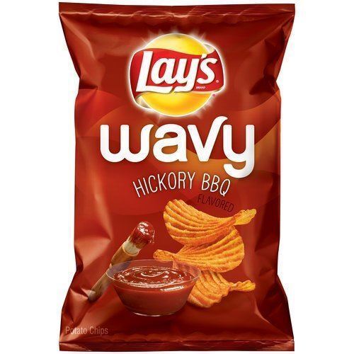 Lay's Wavy Hickory Barbecue Flavored Potato Chips 9.5oz Each 3 Bags