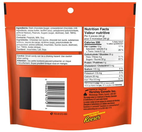 Reese's Peanut Butter Cup Dark Chocolate Miniatures, 185g