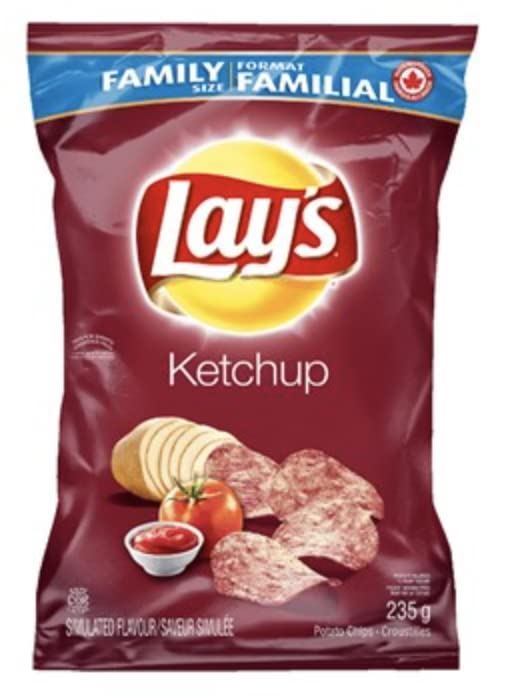 Canadian Lays Ketchup Flavour Chips [5 Large Bags] by Lay's