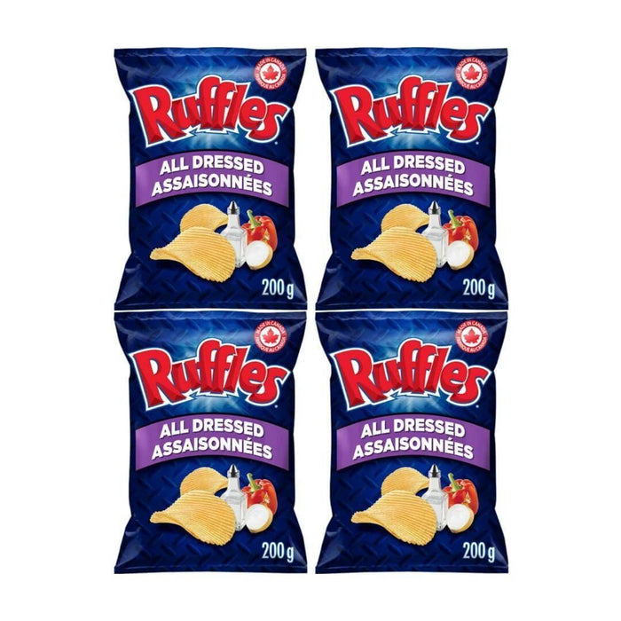 Ruffles All Dressed Potato Chips, 4 Bags, 200g/7oz