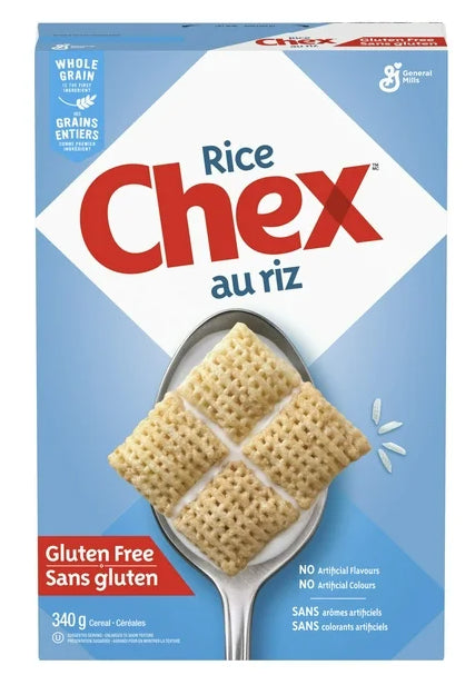 Rice Chex Breakfast Cereal, Gluten Free, Whole Grains, 340g