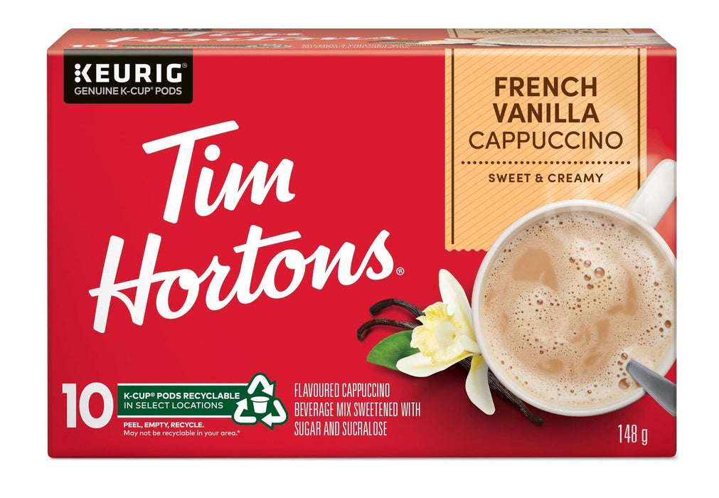 Tim Hortons French Vanilla Cappuccino Coffee Keurig K-Cup Pods, 10 Count