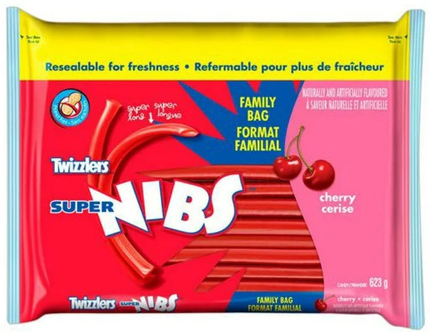 TWIZZLERS SUPER NIBS Cherry Licorice Candy, 623g