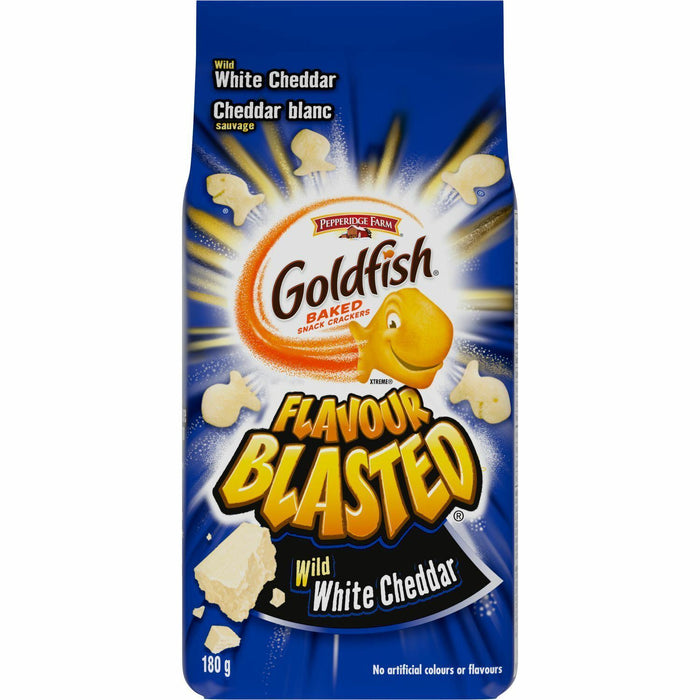 6 Bags of Goldfish Flavor Blasted Wild White Cheddar Crackers 180g Each