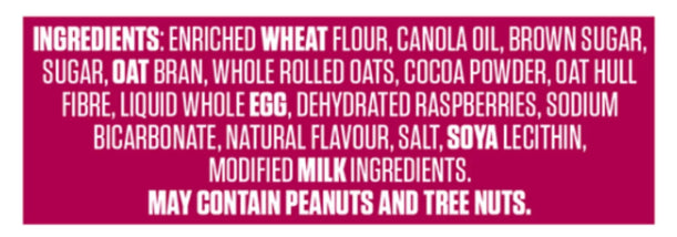 Vital Cocoa Oat Bran Cookie Raspberry 280g