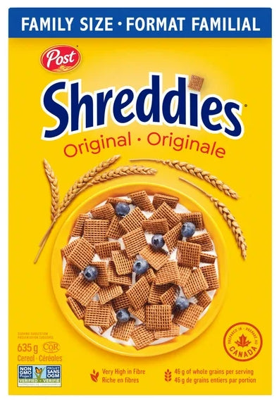 Post Shreddies Breakfast Cereal, Family Size, 635g