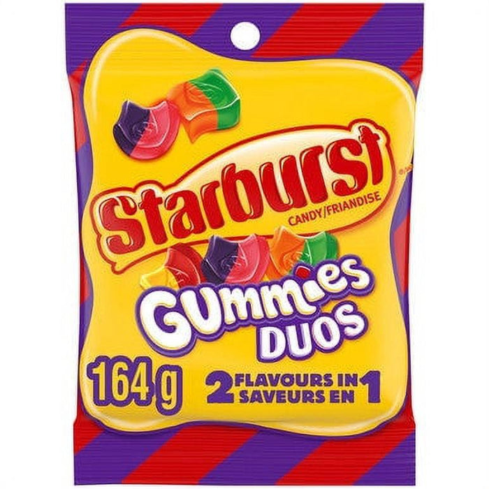 Starburst Duos Gummies Candies, Fruit Flavoured, Bag,164g/5.8oz