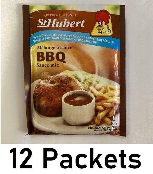 St Hubert 25% Less Salt BBQ Sauce Mix 57g Each 12 Count