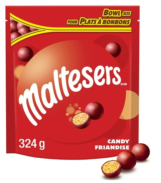 Maltesers, Milk Chocolate Candy Bites, Bowl Size Bag, 324g