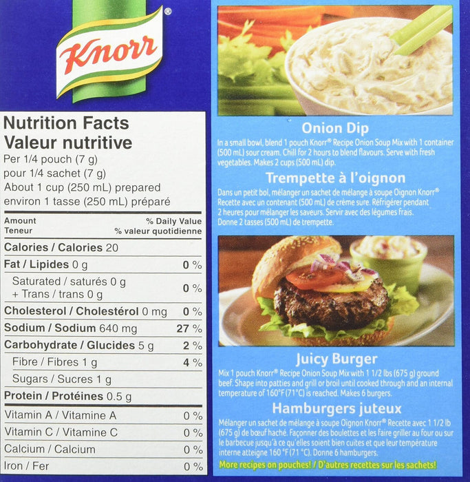 Knorr Recipe Onion Soup Mix 56g/2oz 2 POUCHES INCLUDED