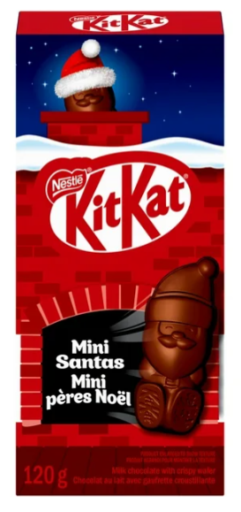Nestle Kit Kat Mini Chocolate Santas, Milk Chocolate, 120g