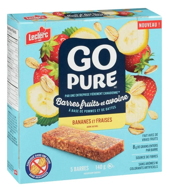 Go Pure Banana & Strawberry Fruit & Oat Bars, 5 Bars, 140g