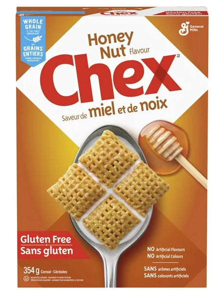 Honey Nut Chex Breakfast Cereal, Gluten Free, Whole Grains, 354g