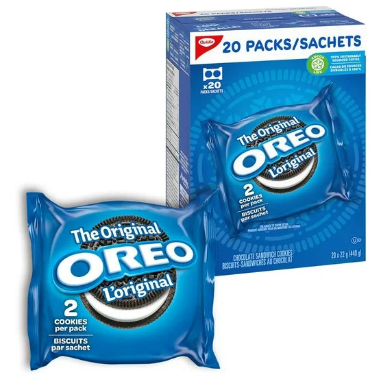 Oreo Original Chocolate Sandwich Cookies, 20 Packs, 440g