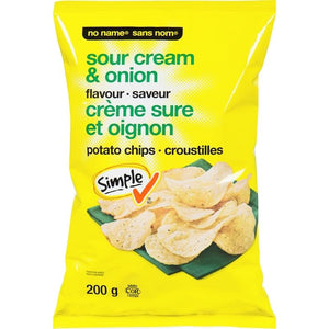 No Name Sour Cream and Onion Potato Chips, 200g