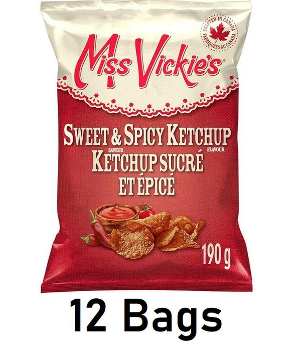 Miss Vickie's Sweet & Spicy Ketchup Chips 190g Each 12 Bags