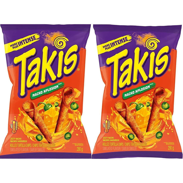 Takis Zesty Nacho Cheese Rolled Tortilla Chips 280g/9.8oz Each 2 Bags