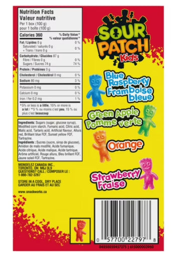 Sour Patch Kids Extreme Candy, Sour Candy, Gummy Candy, Candy Box, 100g