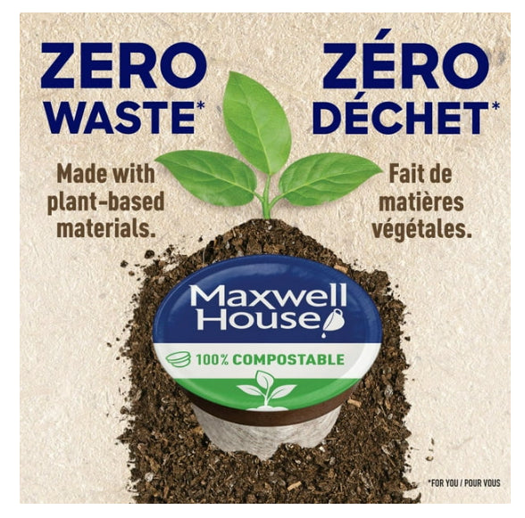 Maxwell House, Decaf Coffee 100% Compostable Pods, 12 pods, 117g