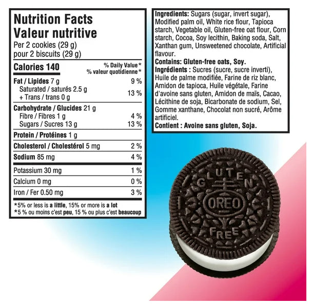 Oreo Gluten Free, Double Stuf Chocolate Sandwich Cookies, 353g